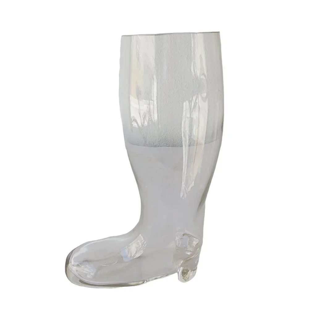 Vintage German Blown Glass Beer Boot 22 oz Capacity 8.5 in x 5 in